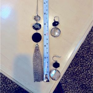 Unusual Ear Ring and 40" Necklace set